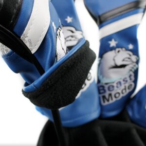 Guiote Beast Mode 1 3 5 H Golf Headcover Blue Vintage Retro Driver Fairway Wood Hybrid Cover