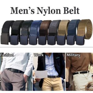 WYuZe 2 Pack Nylon Belt Outdoor Military Web Belt 1.5" Men Tactical Webbing Belt (Waist-below 42", Black+Brown)