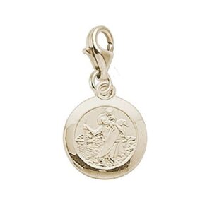 gold plated st christopher charm with lobster claw clasp