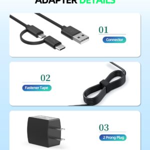 Superer Charger Fit for All Amazon Kindle Fire HD, HDX, Paperwhite, Echo dot, Oasis E-Reader, Adults Kids Edition Tablet Rapid Power Cord Charging Cable