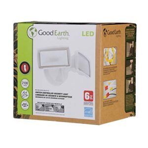 Good Earth Lighting LED Security Flood Light, 2100 Lumens, 5000K, Switch Controlled Flood Light, 50,000 Hours, Direct Wire, Weatherproof, ETL & Energy Star Certified - White Finish