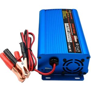 unocho 24v battery charger automatic smart battery charger maintainer 5a trickle charger with alligator clips for charging agm gel lead-acid batteries