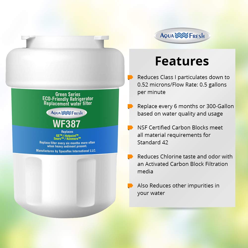 Aqua Fresh GE MWF Refrigerator Water Filter Replacement Compatible with GE SmartWater MWF, MWFA, MWFP, MWFINT, GWF, 46-9991, HDX FMG-1, WFC1201 (3 Pack)