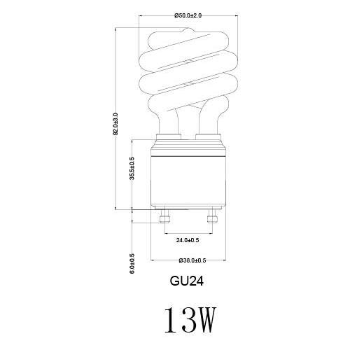 KOR Pack of 4 – 13 Watt Mini Spiral – GU24 Twist and Lock Base. Self-Ballasted CFL, 2pin Fluorescent Bulb, Neutral White 3500K (60 Watt Equivalent)