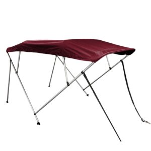 savvycraft 4 bow bimini top boat cover burgundy 4 bow 96" l 54" h 97"- 103" w w/boot & rear poles