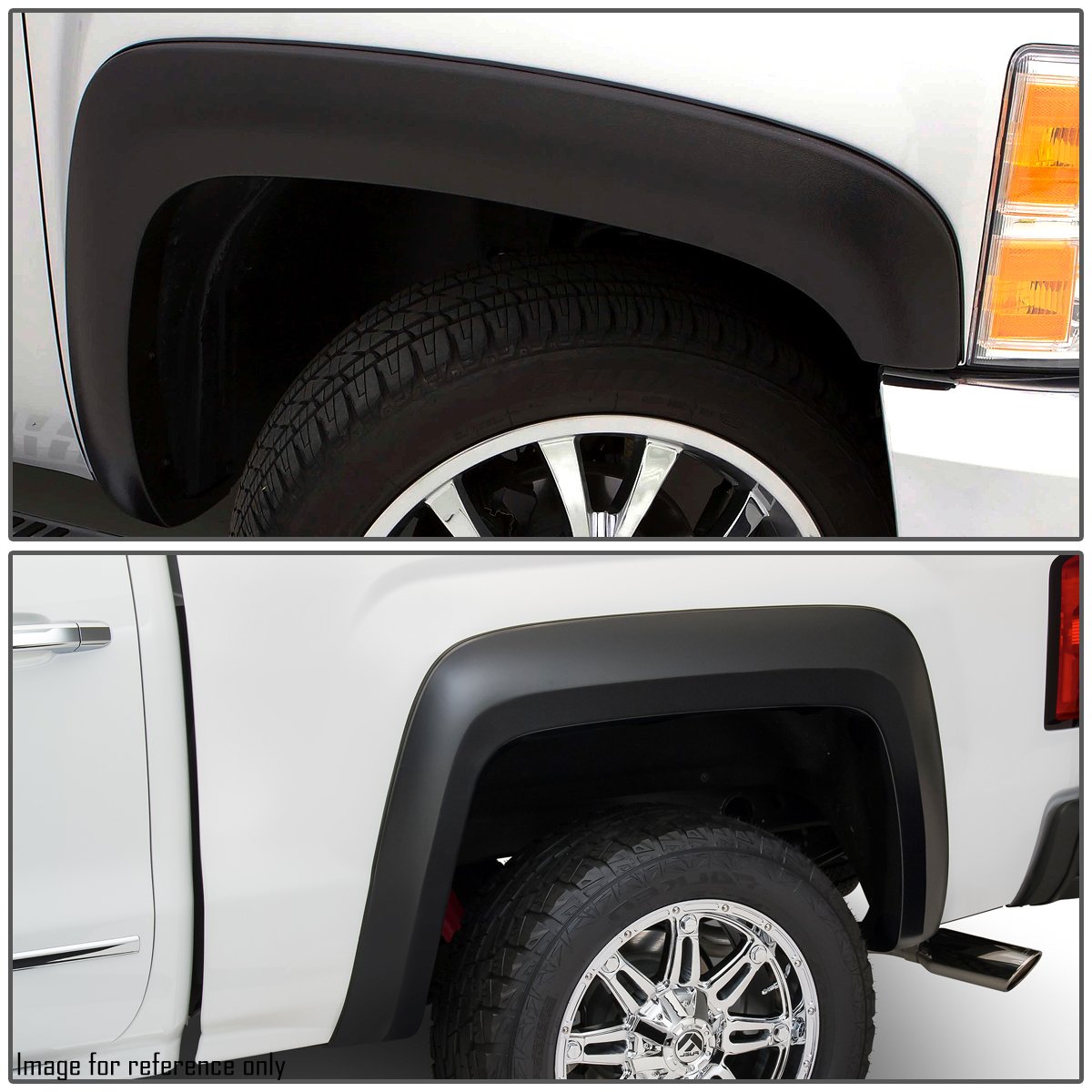 DNA Motoring IF-10010-MBK 4 Pcs OE Style Wheel Fender Flares Compatible with 99-06 Silverado / 07 Silverado Classic 68.4", 78", 69.2", 96" Fleetside Models