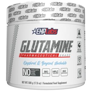 EHP Labs L Glutamine Powder Amino Acids - L-Glutamine, Workout Recovery, Immune Health & Gut Health Support (500g) - 100 Servings