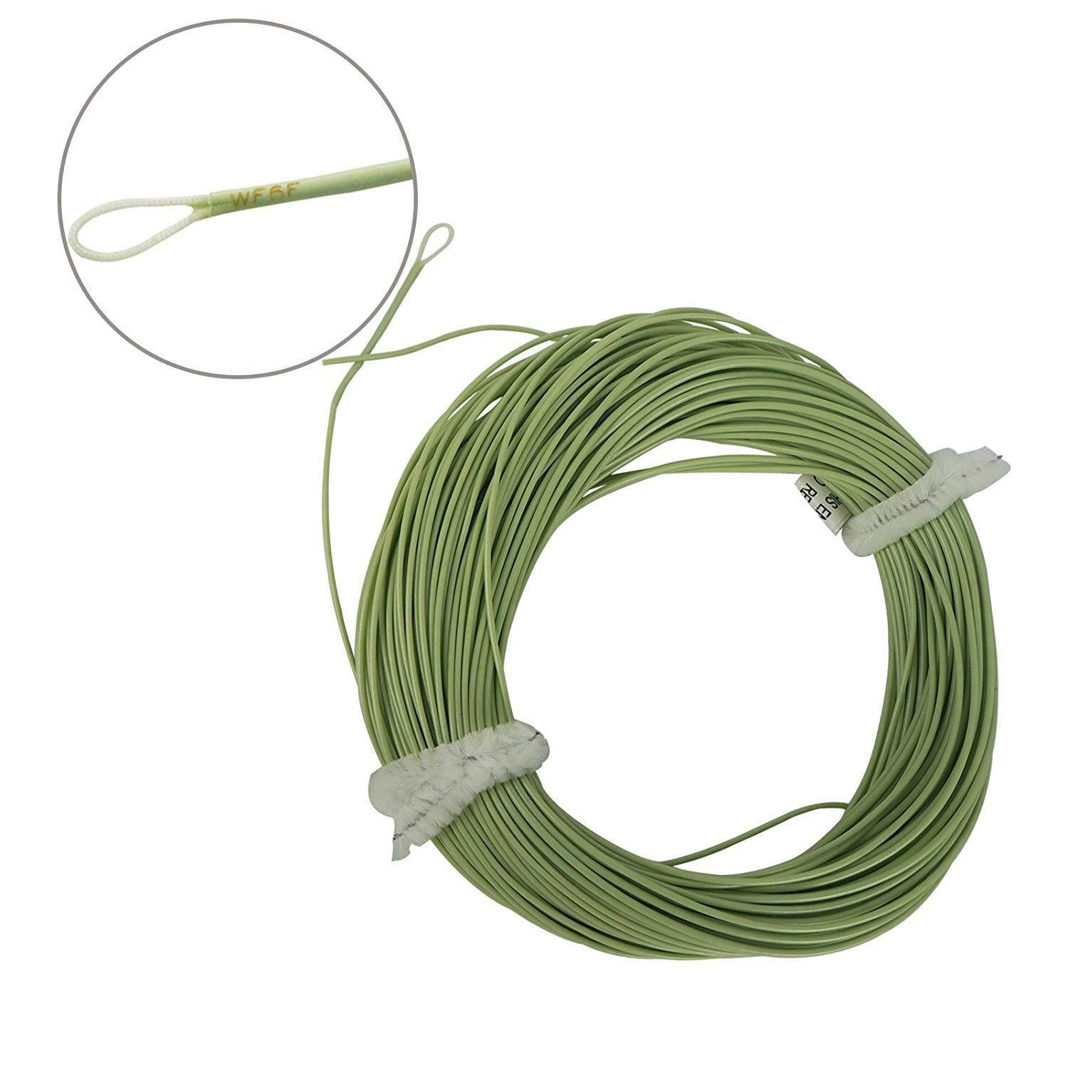 Aventik Trout Fly Fishing Line Weight Forward Floating Fly Line with Exposed Loop Easy Line ID(1pcs-Green,6F)