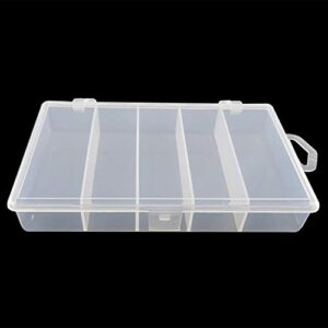 Honbay Clear Visible Plastic Fishing Tackle Accessory Box Fishing Lure Bait Hooks Storage Box Case Container Jewelry Making Findings Organizer Box Storage Container Case (M:7"x4.3"x1.2")