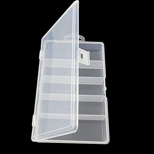 Honbay Clear Visible Plastic Fishing Tackle Accessory Box Fishing Lure Bait Hooks Storage Box Case Container Jewelry Making Findings Organizer Box Storage Container Case (M:7"x4.3"x1.2")