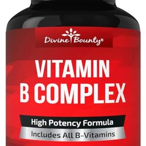 Divine Bounty Super B Complex Vitamins - All B Vitamins Including B12, B1, B2, B3, B5, B6, B7, B9, Folic Acid - Vitamin B Supplement - Support Healthy Energy Metabolism - 90 Vegetarian Capsules