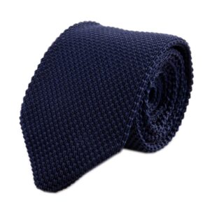 Secdtie Men Woven Silk Midnight Navy Blue Skinny Tie Slim Plain Necktie 010