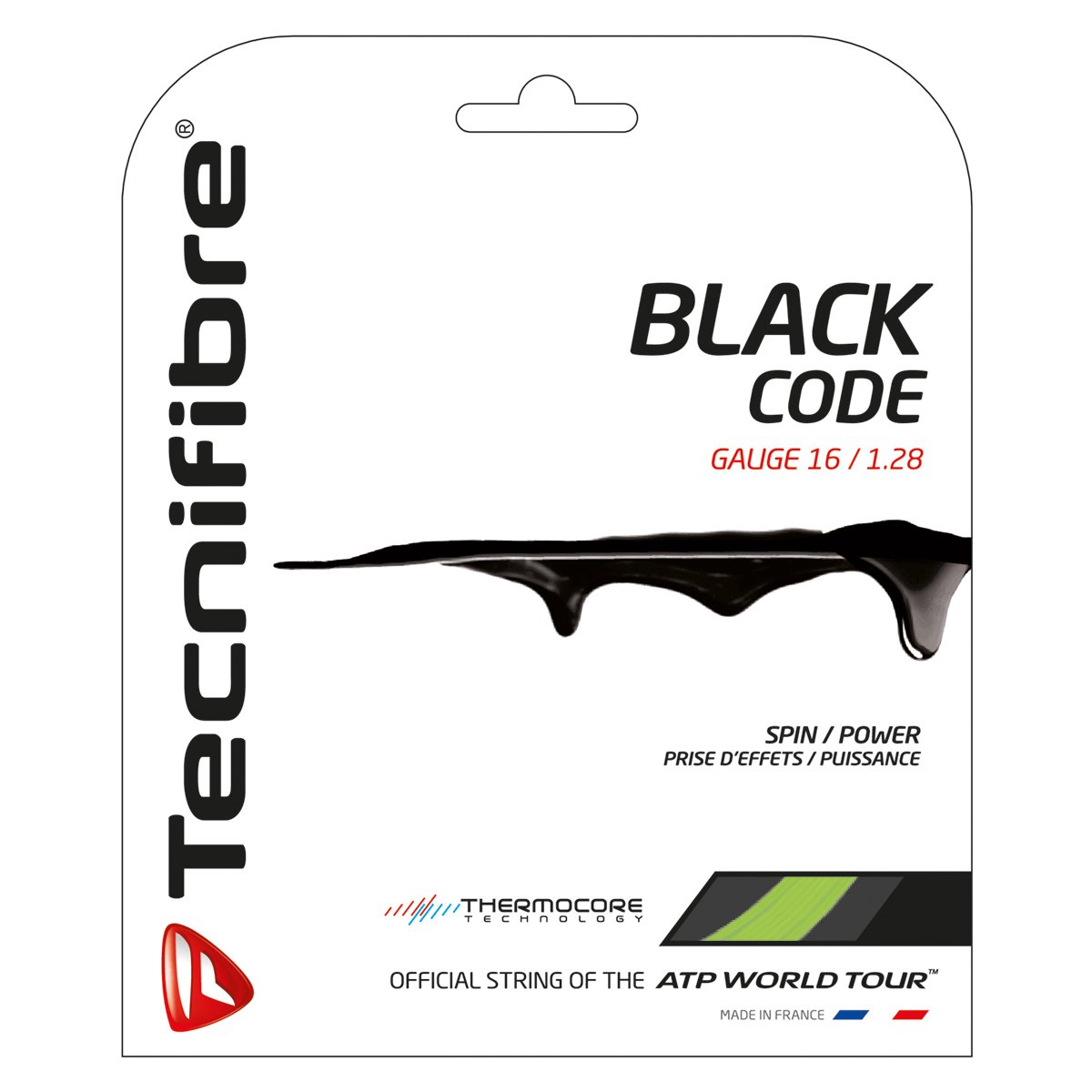 Tecnifibre Black Code (Lime) Tennis String Set (16-1.28mm)