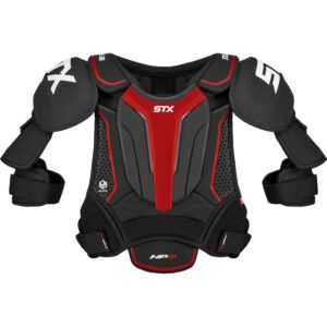 stx ice hockey hp sph0 sr 01 bk/rd stallion hpr senior shoulder pad, small, black/red