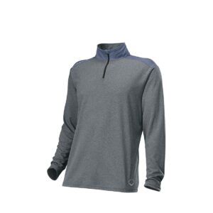 evoshield boy's pro team 1/4 zip - youth, charcoal/navy, youth large