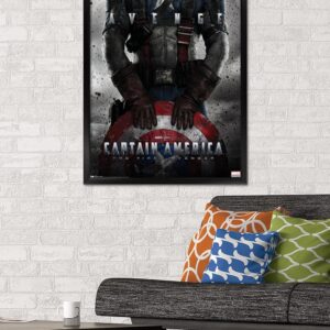 Trends International Marvel - Captain America - The First Avenger - One Sheet Wall Poster, 22.375" x 34", Black Framed Version