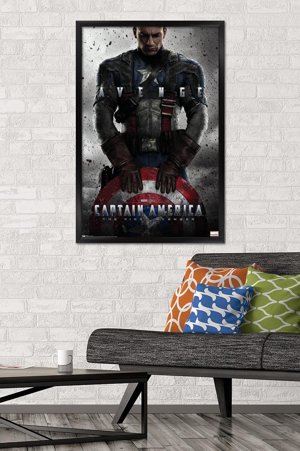 Trends International Marvel - Captain America - The First Avenger - One Sheet Wall Poster, 22.375" x 34", Black Framed Version