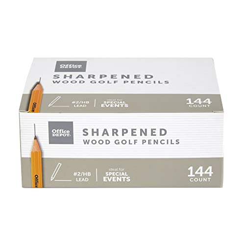 Office Depot® Brand Golf Pencils, Medium Point, Yellow, Pack of 144