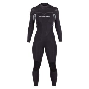 henderson 5mm women's thermoprene pro back zip wetsuit, black / black, size: 16