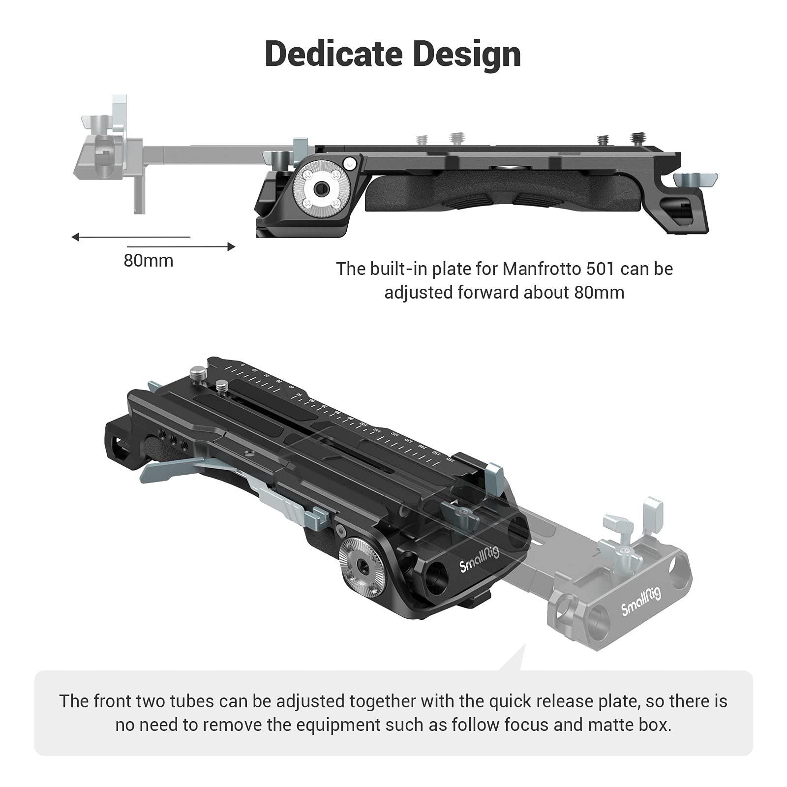 SMALLRIG Quick Release Shoulder Plate for Sony VCT-14 Tripod Adapter with Rosettes - 2837