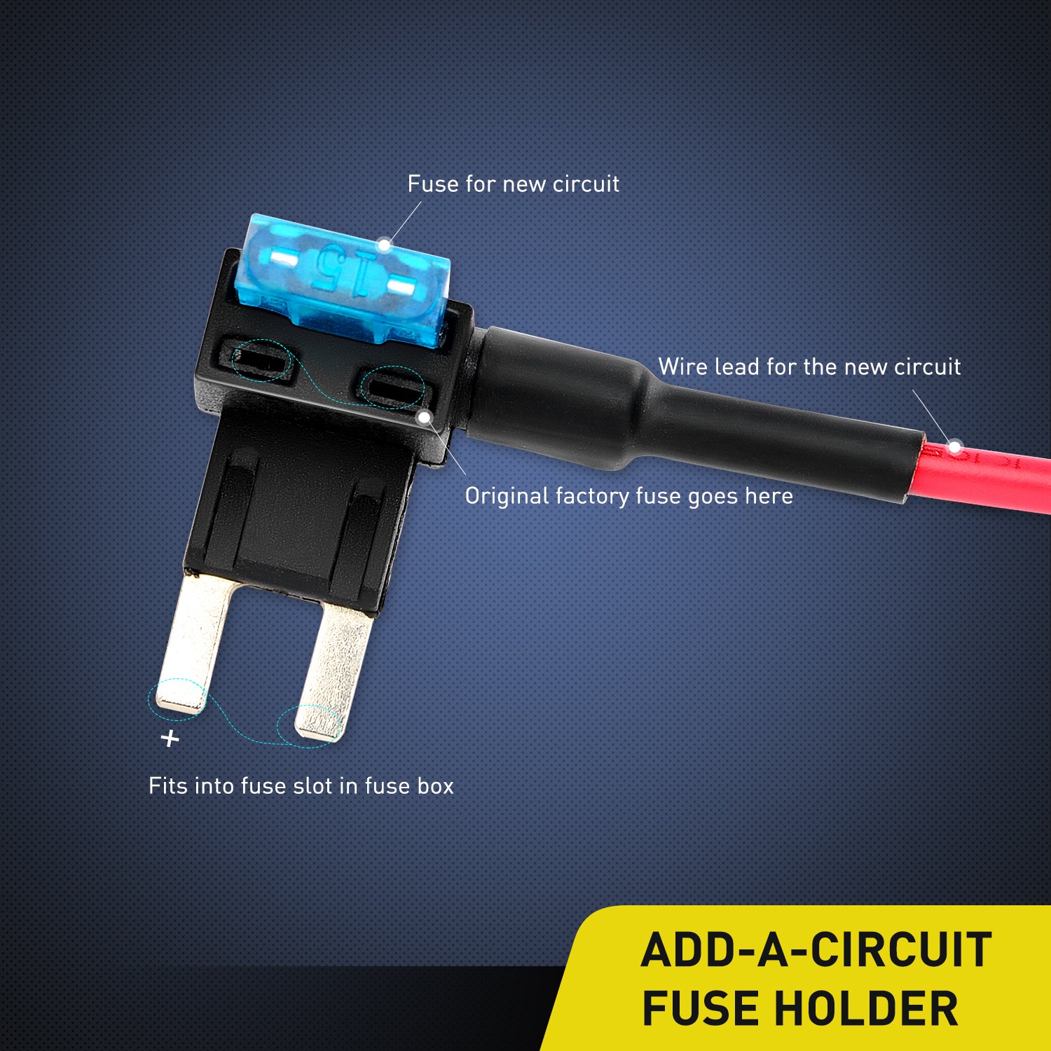 Nilight Fuse Holder Add-a-circuit Fuse TAP Adapter Mini ATM APM Blade Fuse Holder-10 Pack , 2 years Warranty