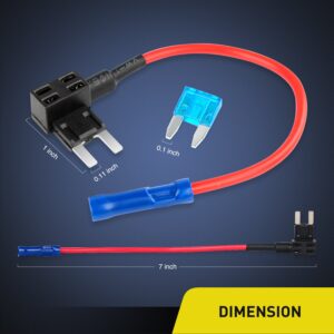 Nilight Fuse Holder Add-a-circuit Fuse TAP Adapter Mini ATM APM Blade Fuse Holder-10 Pack , 2 years Warranty