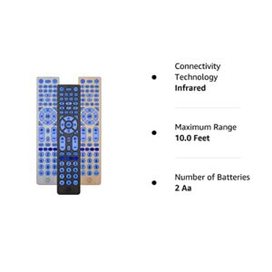 GE Backlit Buttons Universal Remote Control, Samsung TV Remote Control Replacement, Samsung Remote Control for Smart TV, Roku Remote Replacement, Vizio, LG TV, Sony, Apple TV, 8-Device, Black, 37123