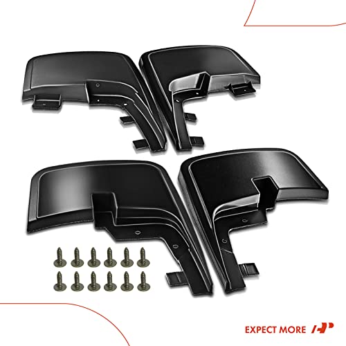 A-Premium Set of 4PCS Mud Flaps Splash Guards Mudguards Mudflaps with Hardware Kits Accessory Compatible with Ford F-150, 2015-2020 Pickup, (W/o Fender Flares), Black Color, Front LH RH and Rear LH RH