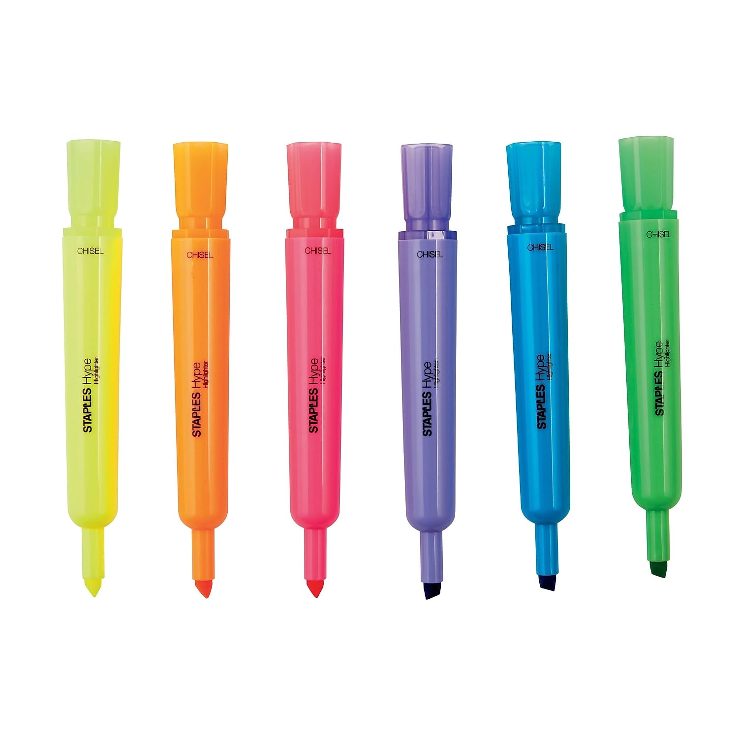 Staples 2072175 Hype Tank Highlighters Chisel Assorted 12/Pk (29204)