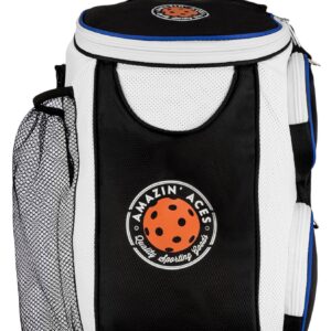 Amazin' Aces Premium Pickleball Backpack | Bag Features Pickleball Holder/Sleeve | Pack Fits Multiple Paddles | Convenient Pockets For Phone, Keys, & Wallet | Padded Back & Straps For Added Comfort