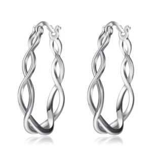 yfn hoop earrings for women enternity celtic knot hoops earrings 925 sterling silver polished irish knot circle hoop jewelry for women