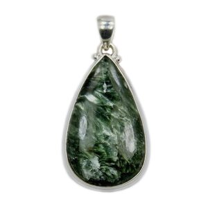 incredible sterling silver rare natural russian seraphinite pendant