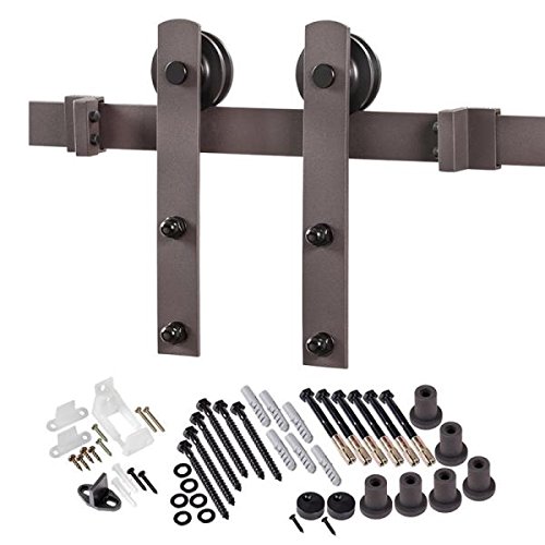 Renin Bd100k-96 Straight Strap Barn Door Hardware Kit, Bronze