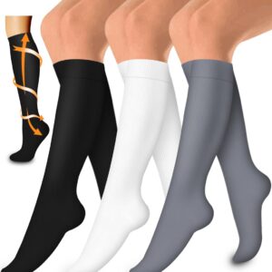 Laite Hebe compression socks,Black+White+Grey,S/M (3 pairs)