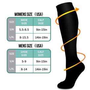 Laite Hebe compression socks,Black+White+Grey,S/M (3 pairs)