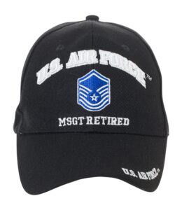 artisan owl officially licensed us air force retired baseball cap - multiple ranks! (master sergeant)