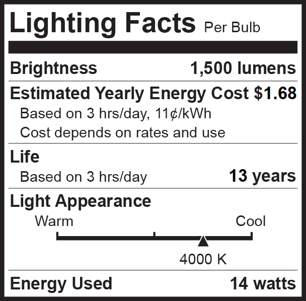 Bioluz LED 100W LED Bulbs, Dimmable LED Light Bulbs, Natural White 4000K, A19 LED Light Bulb 1500 Lumen - 4 Pack