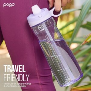 Pogo BPA-Free Tritan Plastic Water Bottle with Soft Straw Lid, 18 Oz, Fuchsia