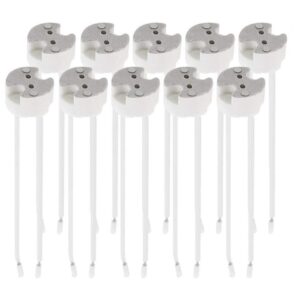 10 Pack Bioluz LED MR16 Socket, GU5.3 Socket, LED Halogen Lamp Ceramic Wire Connector Base Socket Adapter MR16 MR11 G4 GU5.3 Socket (Pack of 10)