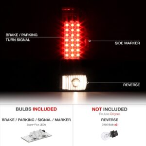 VIPMOTOZ LED Tail Light Lamp Assembly For 1997-2003 Ford F150 & 1999-2007 Ford Superduty F250 F350 Pickup Truck - Rosso Red Lens, Driver and Passenger Side