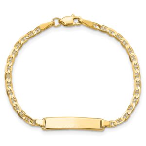 Brilliant Bijou 10k Semi-solid Anchor Link ID Bracelet