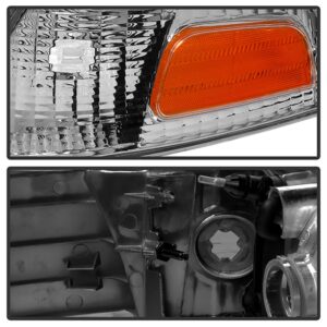 VIPMOTOZ Chrome Housing OE-Style Headlight & Turn Signal Side Marker Lamp Assembly For 1998-2011 Ford Crown Victoria, Driver & Passenger Side