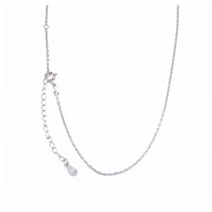 ZEONMEI 925 Sterling Silver 1MM Cable Chain Necklace Spring Clasp Adjustable 15" - 18"