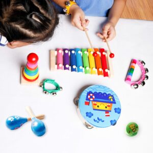 Kids Musical Instruments For Toddlers,Baby Musical Toys For Toddlers,Kid Toys For Girl Gifts,First Birthday Gifts For Boys,Kids Xylophone,Maracas For Baby,Wooden Instruments Toddler Toys With Bag