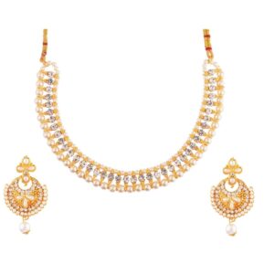 efulgenz pearl indian choker indian pearl necklace indian faux pearl necklace jewelry set cz cubic zirconia beaded choker necklace earrings jewelry set