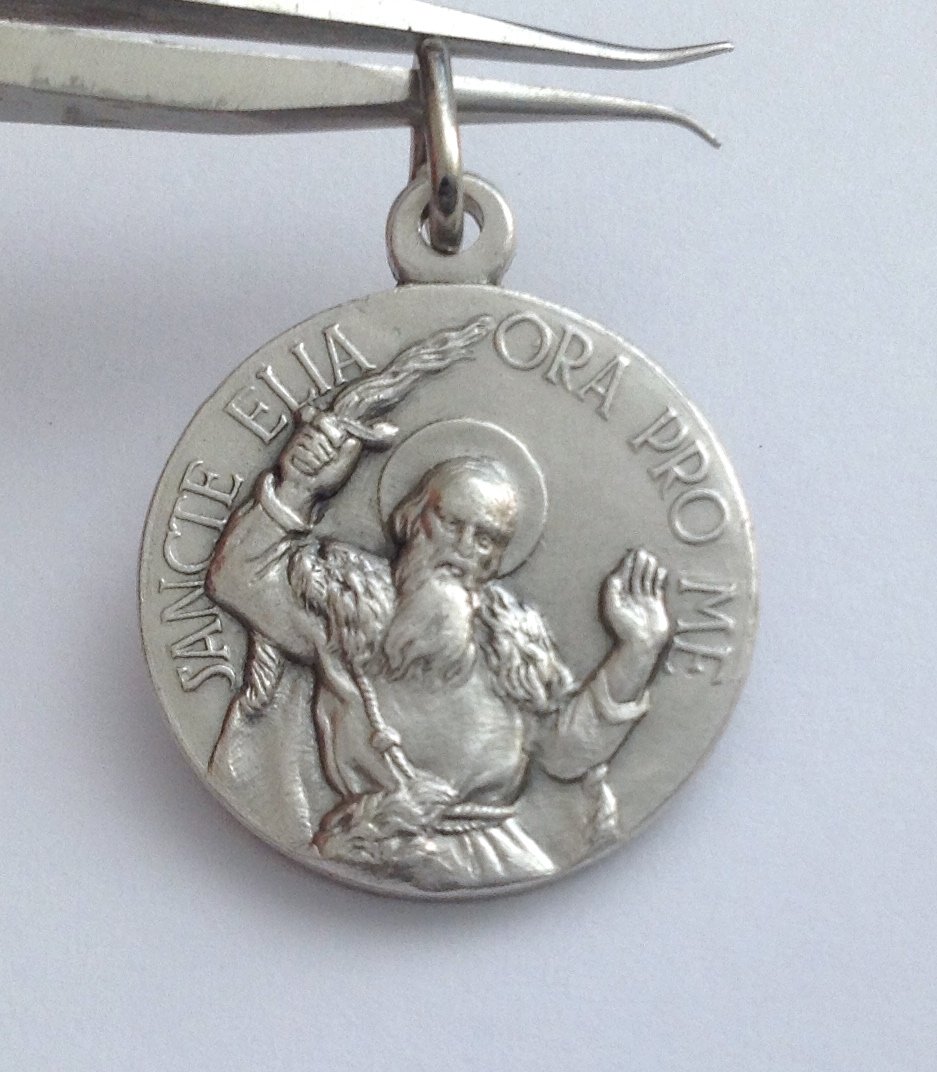 Saint Elias The Prophet Silver Tone Medal - The Patron Saints Medals -100% Made in Italia