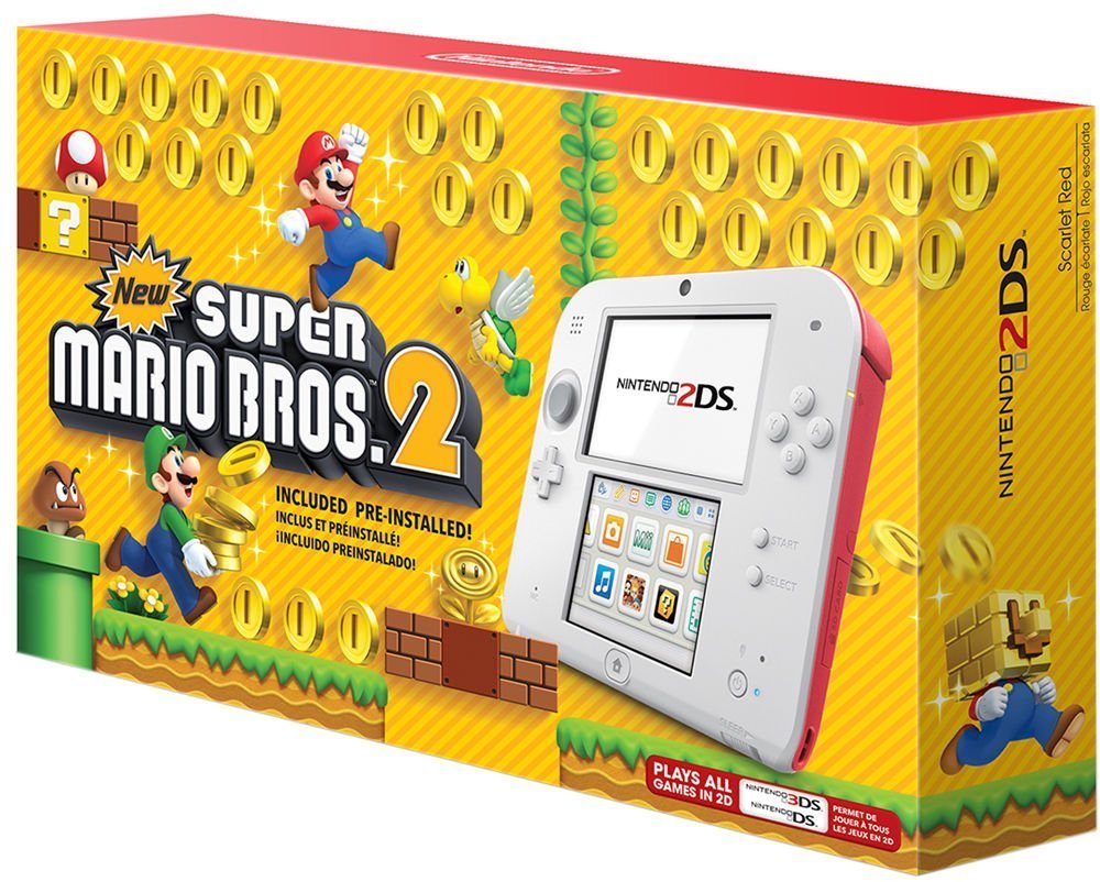 Nintendo Digital Downloads / GameTrust Nintendo 2DS - Scarlet Red w/New Super Mario Bros. 2 (Game Pre-Installed) - Nintendo Wii;GameCube;