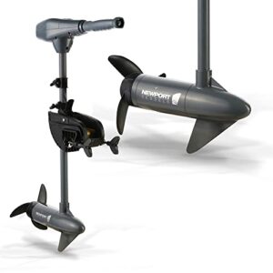 newport kayak series 55lb thrust transom mounted saltwater electric trolling motor w/led battery indicator (24" shaft)