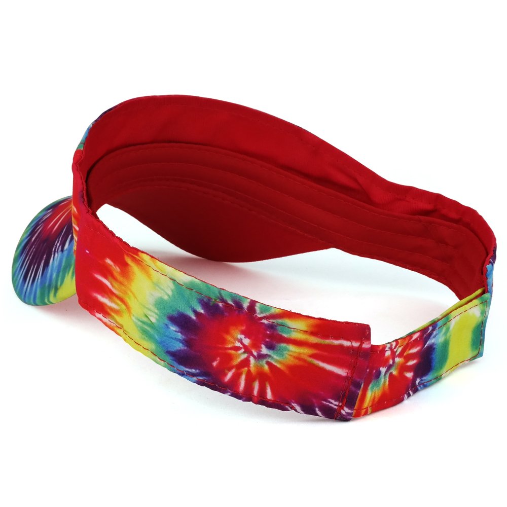 Hippy Tie Dye Printed Colorful Cool Summer Visor Cap - Rainbow