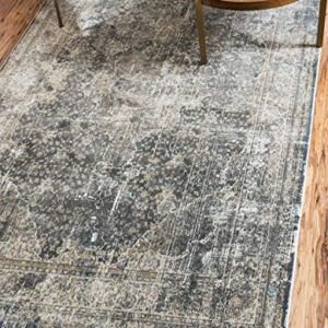 Unique Loom Baracoa Collection Area Rug - La Cabana (5' 5" x 8' Rectangle, Fume Gray/ Brown)